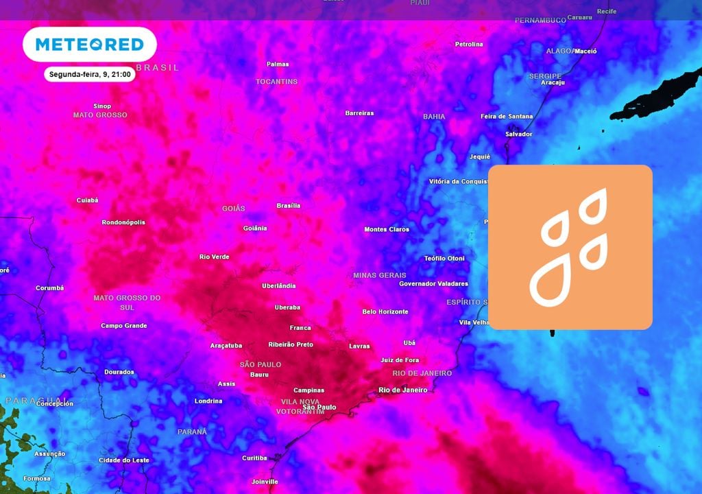 Previsão de acumulados totais de chuva até o final da próxima segunda-feira mostra que pode chover até 200 mm em estados do Sudeste e do Centro-Oeste do Brasil, ocasionando transtornos.