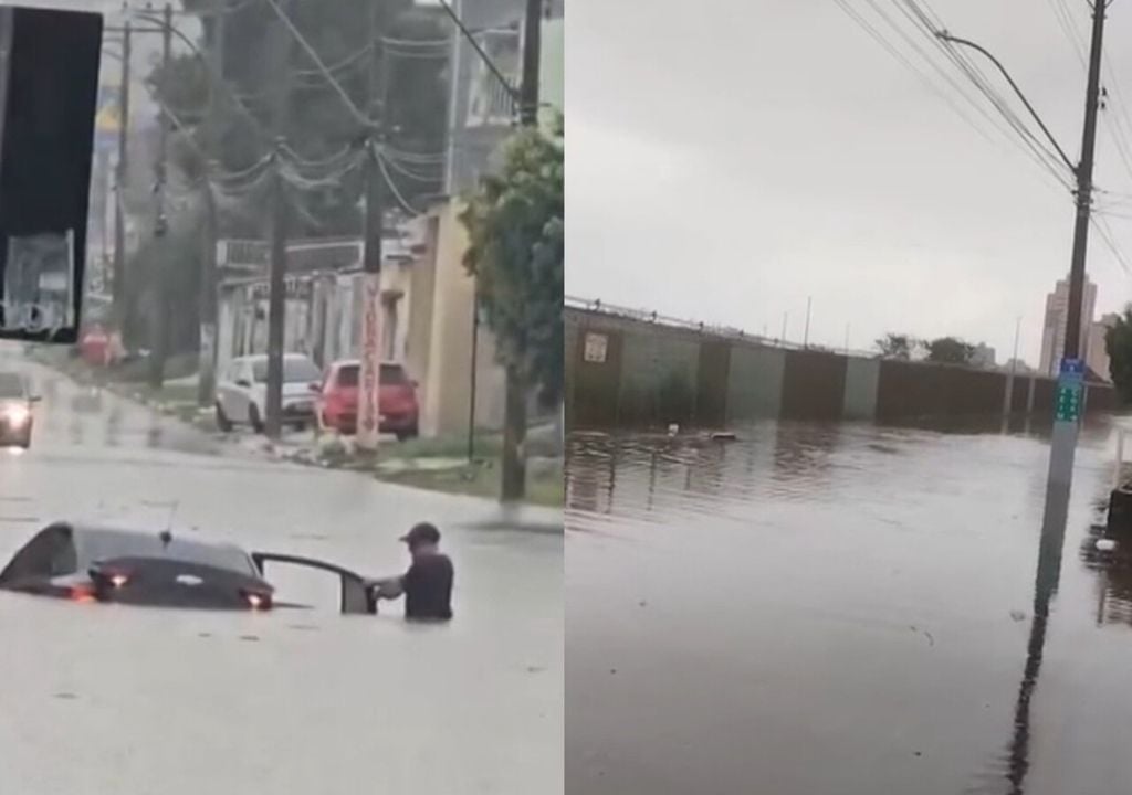 Força da chuva transforma ruas em rios e motoristas vivem momentos de pânico no DF. Foto: Reprodução