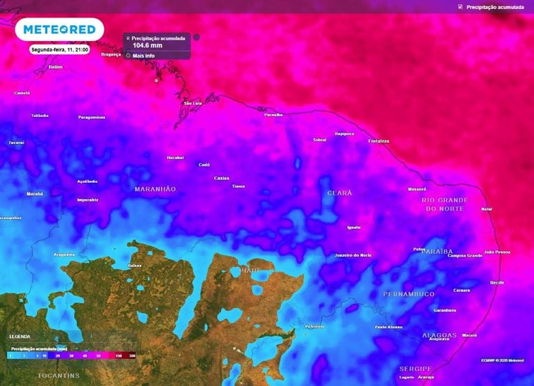 Chuvas intensas e volumes de quase 100 mm ainda amea&ccedil;am o Nordeste; confira