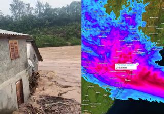 Chuvas intensas já deixam um cenário caótico em SC. Há alerta de mais 200 mm nas próximas 48 horas na Região Sul