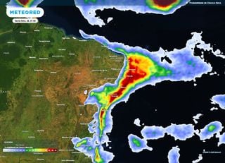 Chuvas intensas podem acumular mais de 100 mm e deixam em alerta o Nordeste