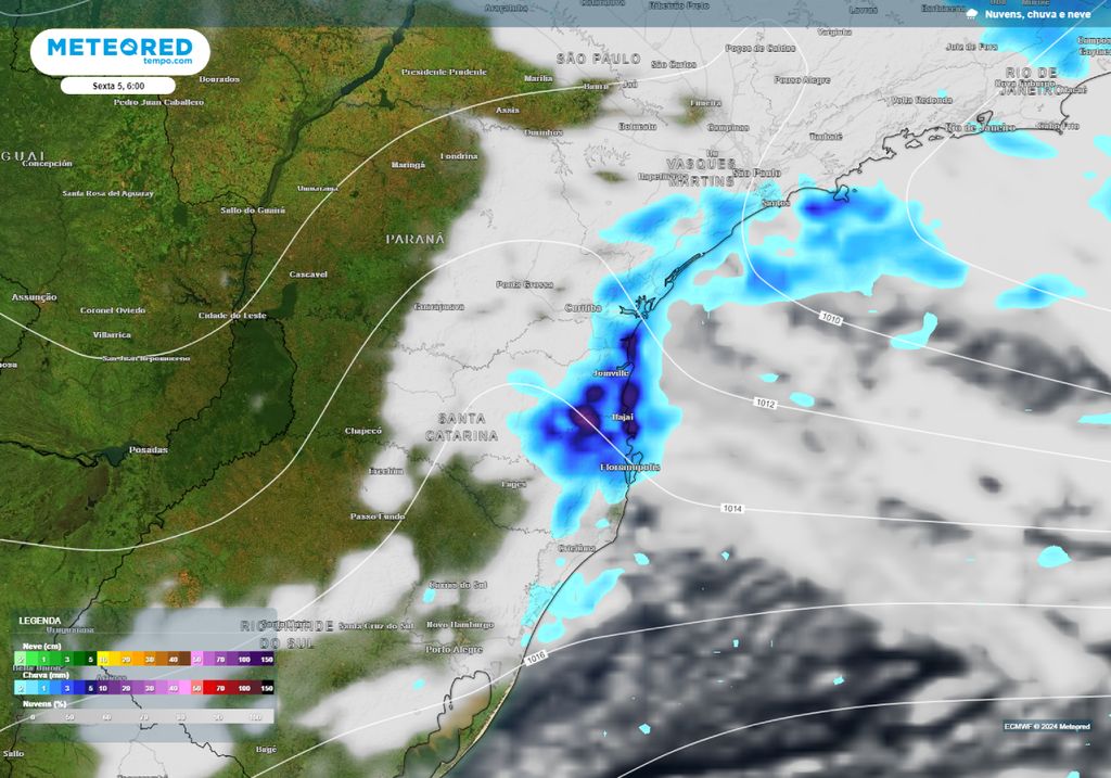 alerta de chuvas volumosas Santa Catarina