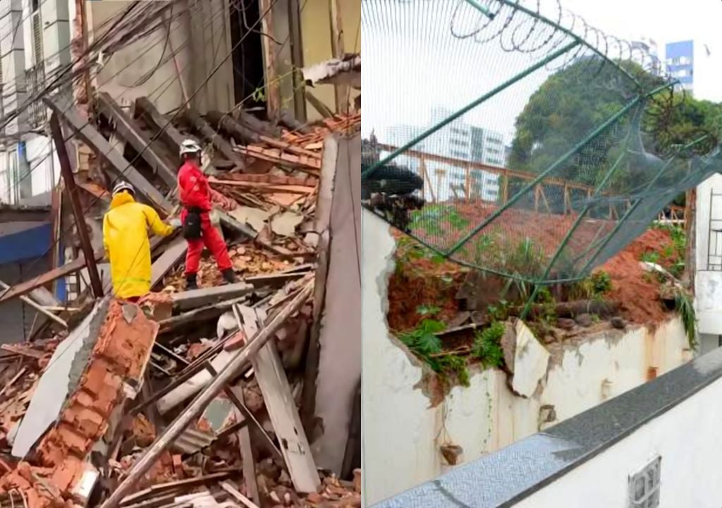 Chuvas intensas causaram alagamentos, deslizamentos de terra, quedas de muros e de construções na Bahia.