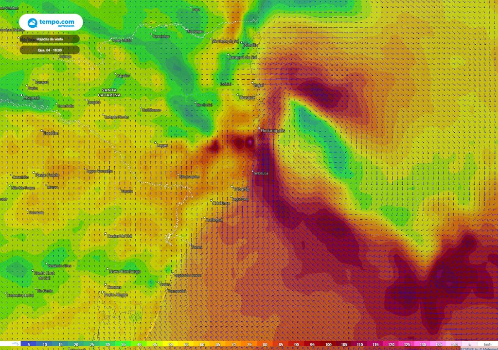 alerta rajadas de vento