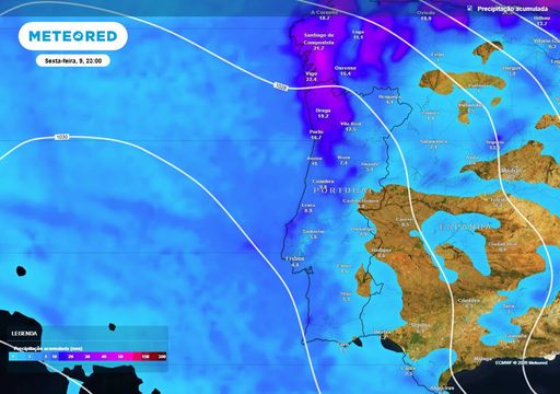 Ciclog&eacute;nese explosiva em curso: a tempestade Goretti vai intensificar 30 hPa num dia; eis os seus efeitos em Portugal