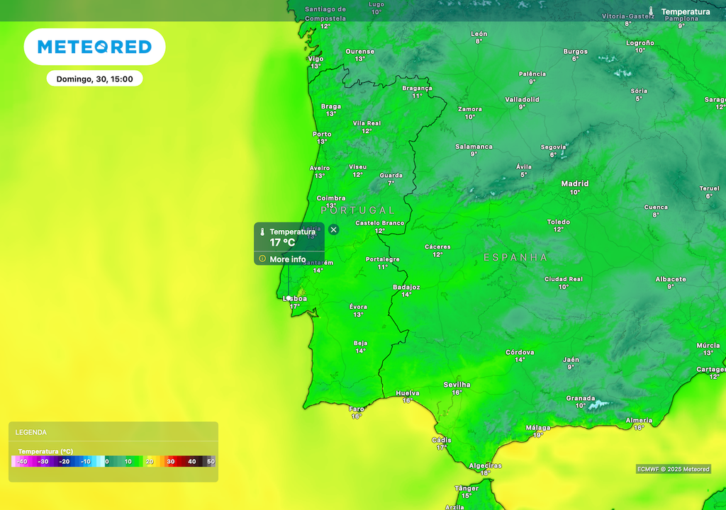 Temperaturas não devem ultrapassar os 17 ºC em Portugal Continental. Temperaturas não devem ultrapassar os 17 ºC em Portugal Continental.