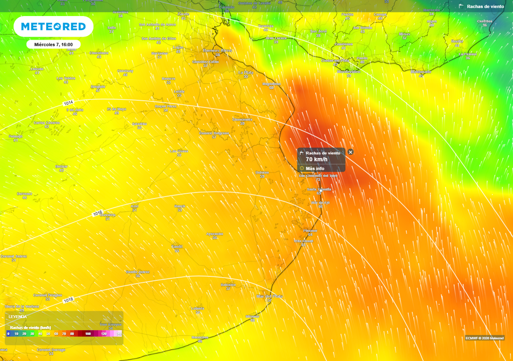 Ciclogénesis Sudestada Alerta crecida del Río de la Plata Costa Atlántica pronóstico tiempo clima Buenos Aires enero