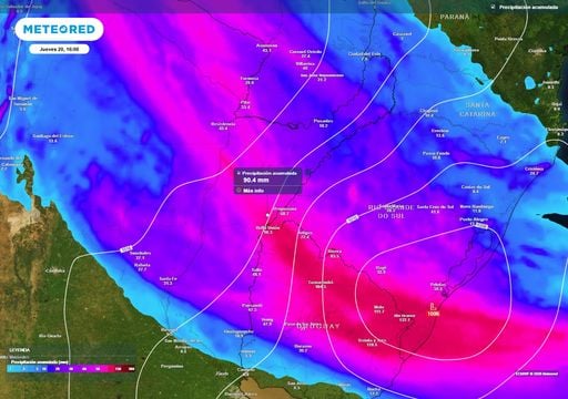 Ciclog&eacute;nesis de lenta evoluci&oacute;n dejar&aacute; lluvias persistentes y abundantes por 72 horas en el noreste de Argentina