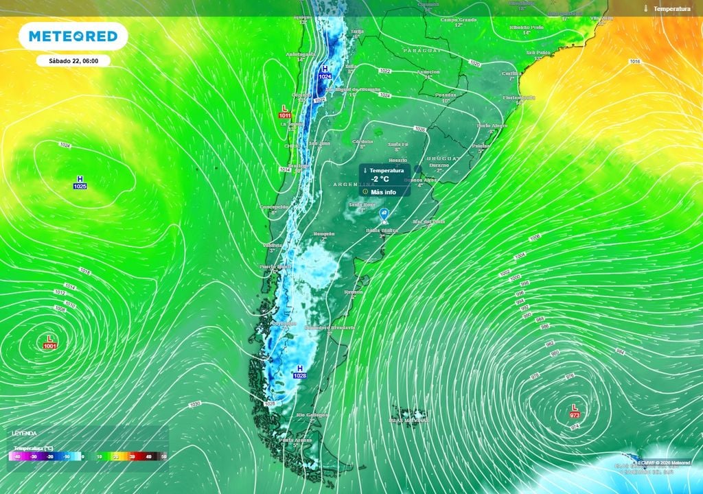 Argentina tiempo pronóstico alerta SMN Llegan bajas temperaturas a todo el país en la segunda mitad de semana.