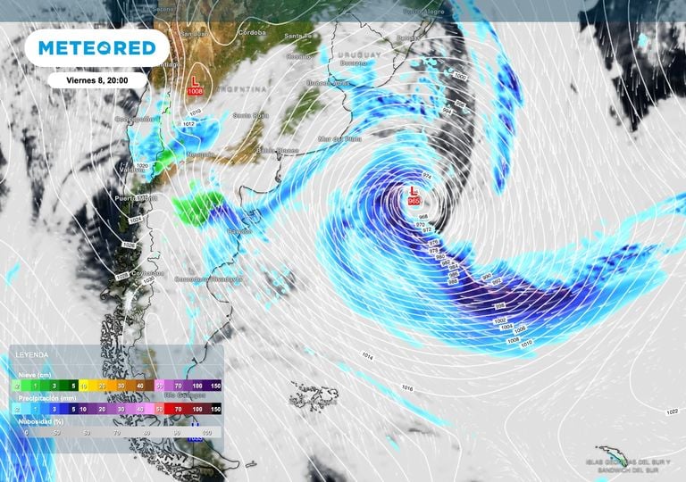 Ciclog&eacute;nesis profunda que afecta al pa&iacute;s tambi&eacute;n golpea a la Patagonia con lluvias, nevadas y r&aacute;fagas de m&aacute;s de 100 km/h