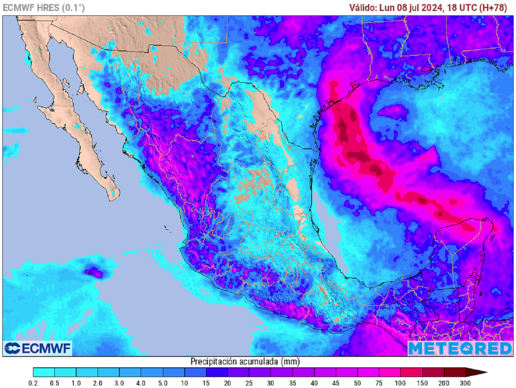 Acumulado de lluvias de este fin de semana