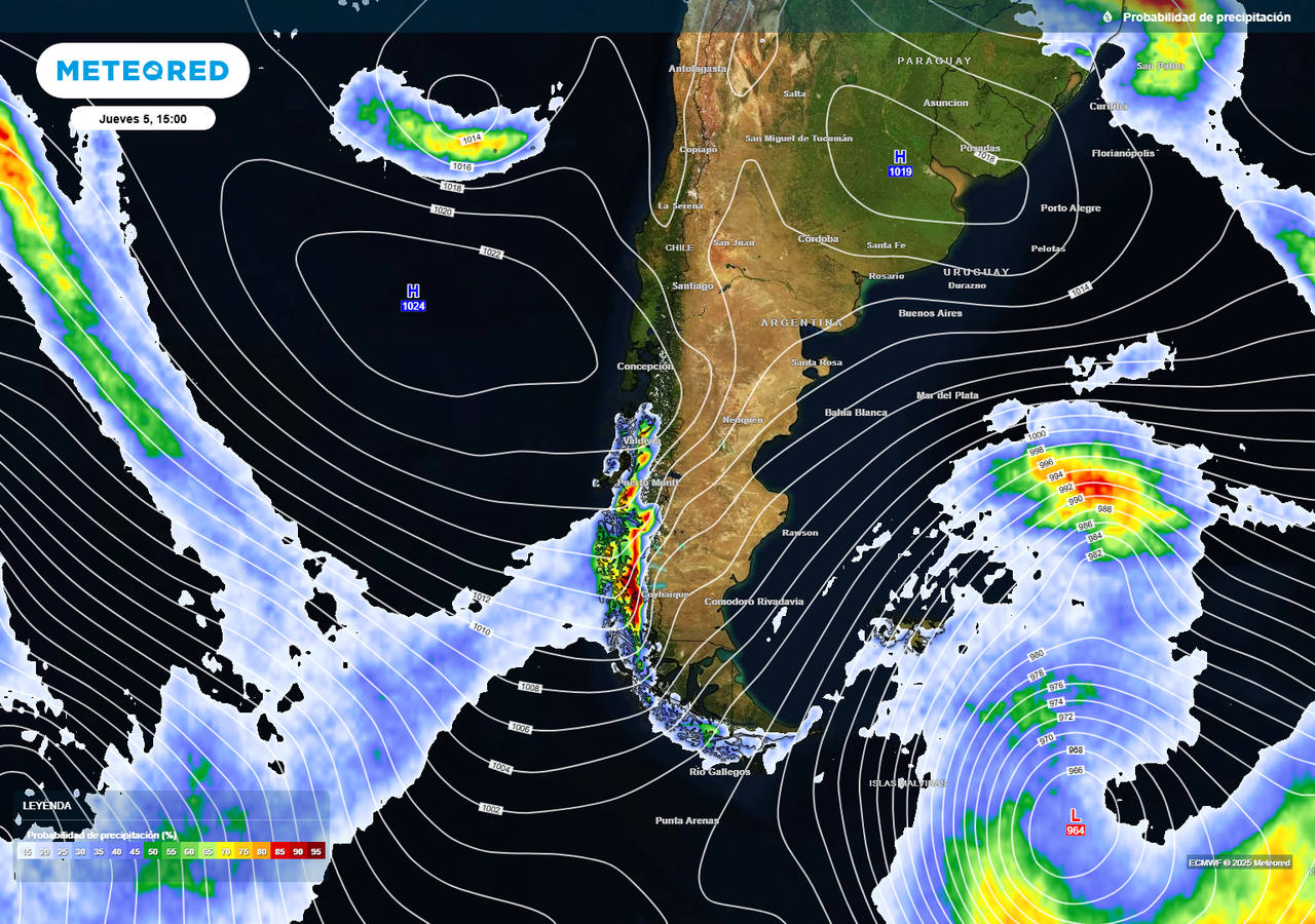 Ciclón estacionario y lluvias amenazan a Chile esta semana