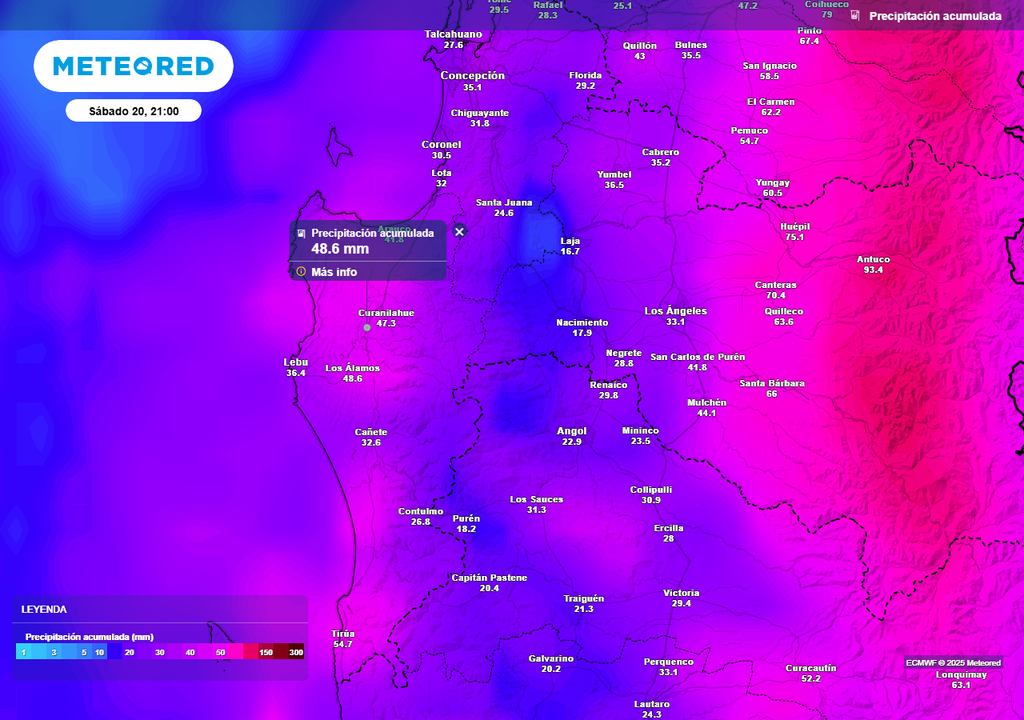 Ciclón extratropical para Fiestas Patrias en la Región de Biobío, Meteored, Chile