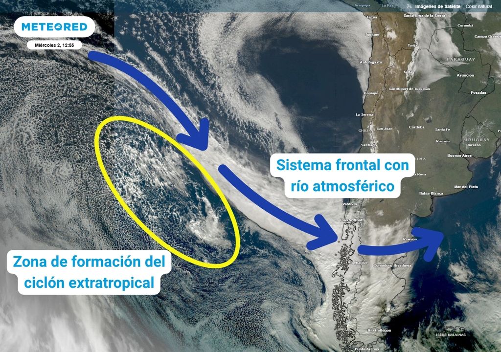 infografía con base en la imagen satelital reciente