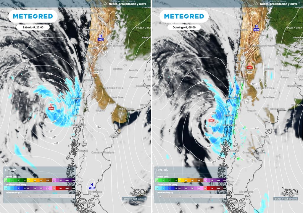 avance del ciclón extratropical