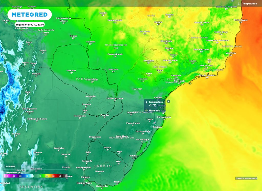 previsão do tempo frio intenso