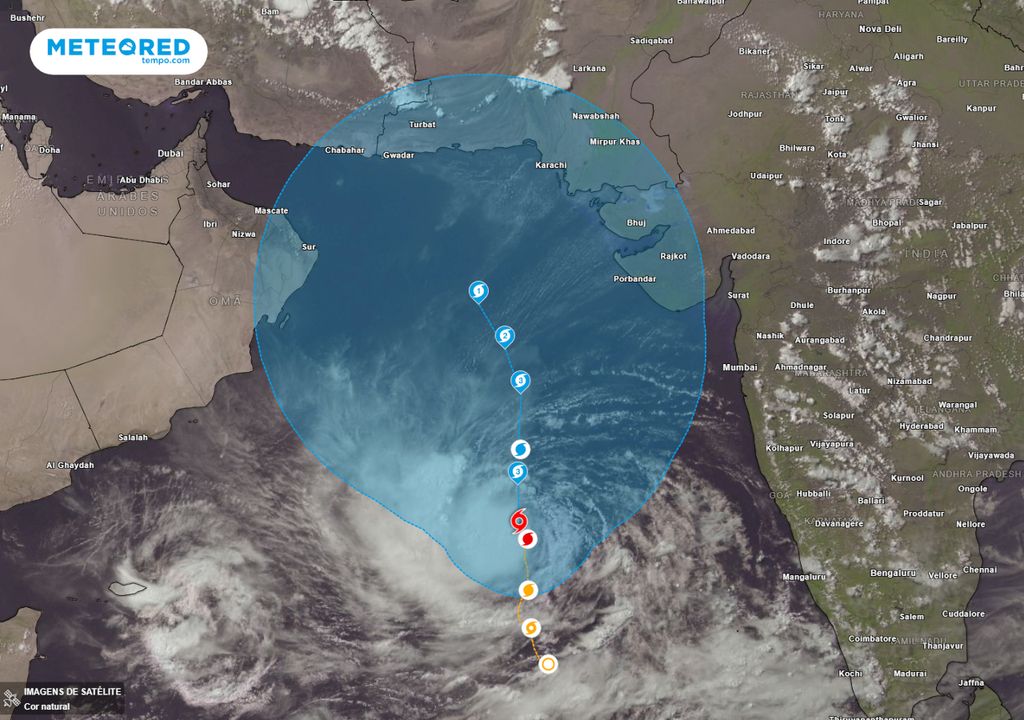 Ciclone Biparjoy mostra intensificação assustadora e ameaça países do Mar Arábico