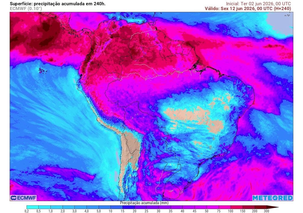 Previsão de acumulados totais de chuva até o final da sexta-feira da semana que vem. Previsão de acumulados totais de chuva até o final da sexta-feira da semana que vem ilustra as regiões que serão mais afetadas pela chuva, com acumulados entre 50 e 75 mm totais.