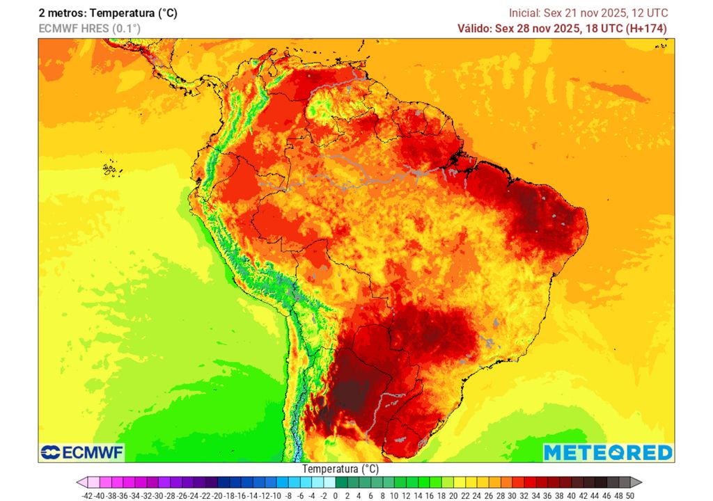Previsão de temperaturas na sexta-feira às 15h. Previsão de temperaturas na sexta-feira às 15h.