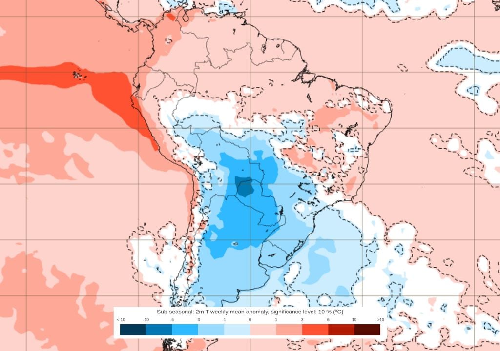 Previsão de anomalias de temperatura entre os dias 20 de Junho e 6 de Julho mostra que o frio permanecerá intenso ao longo da semana que vem em boa parte do país, inclusive no Norte.