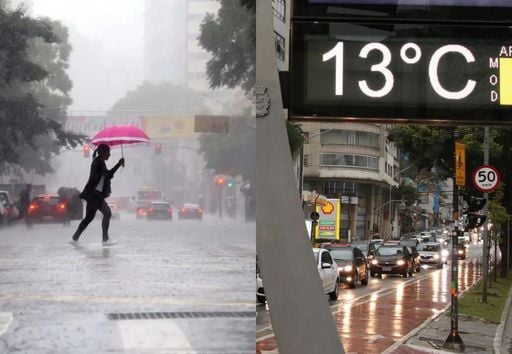 Ciclone e frente fria trazem chuva e frio para 8 estados do Centro-Sul