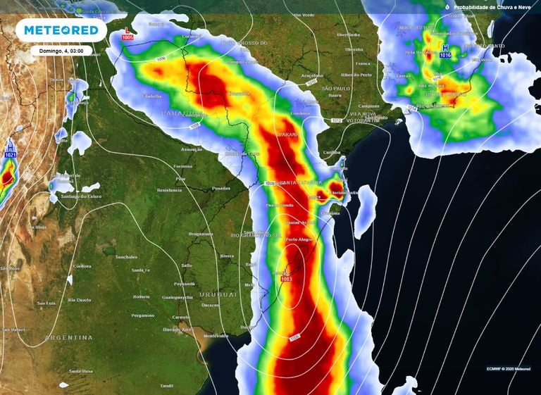 Ciclone e frente fria trazem nova onda de temporais em 5 estados do Sul, Sudeste e Centro-Oeste