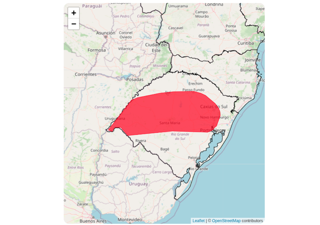 Alerta vermelho para chuvas intensas nesta sexta-feira (7), de acordo com o INMET. Créditos: INMET.