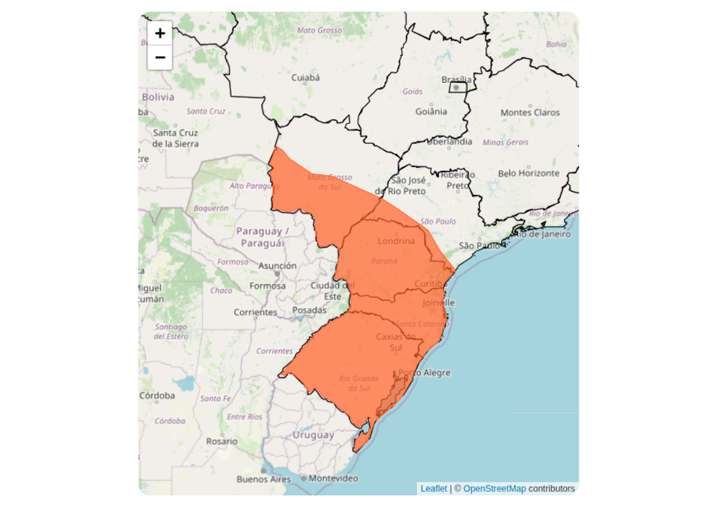 Alerta laranja para tempestades nesta sexta-feira (7), de acordo com o INMET. Créditos: INMET.