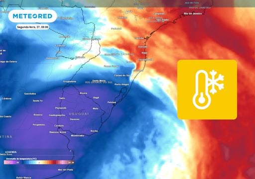 Ciclone impulsiona forte massa de ar frio: risco de geadas e rajadas de 70 km/h