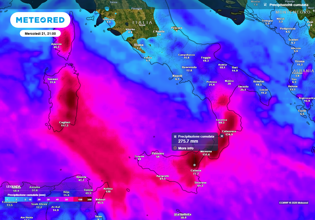Isole maggiori e Calabria a forte rischio nubifragi