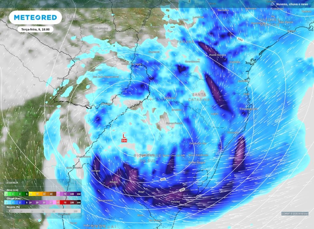 Chuva prevista para a tarde desta terça-feira (9).