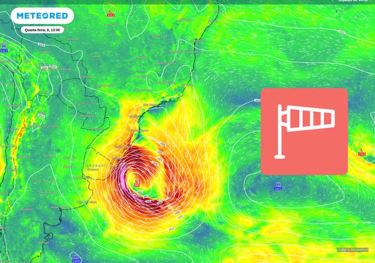 Ciclone se forma nas pr&oacute;ximas horas: alertas de tempestades e ventos intensos