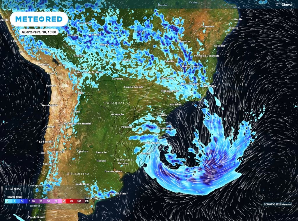 Chuva prevista para a tarde desta quarta-feira (10).