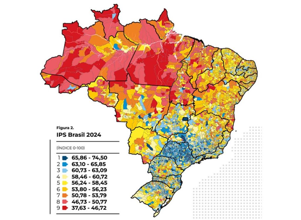 índice IPS municípios Brasil