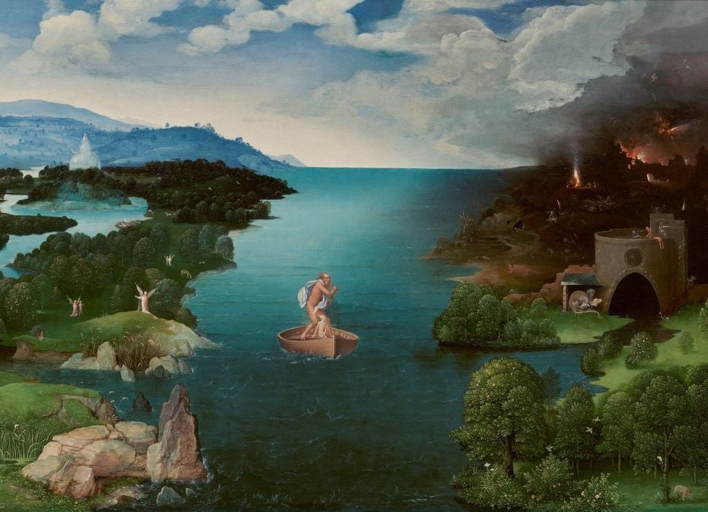 El paso de la laguna Estigia (1520-1524) Joachim Patinir: © Museo Nacional del Prado, Madrid