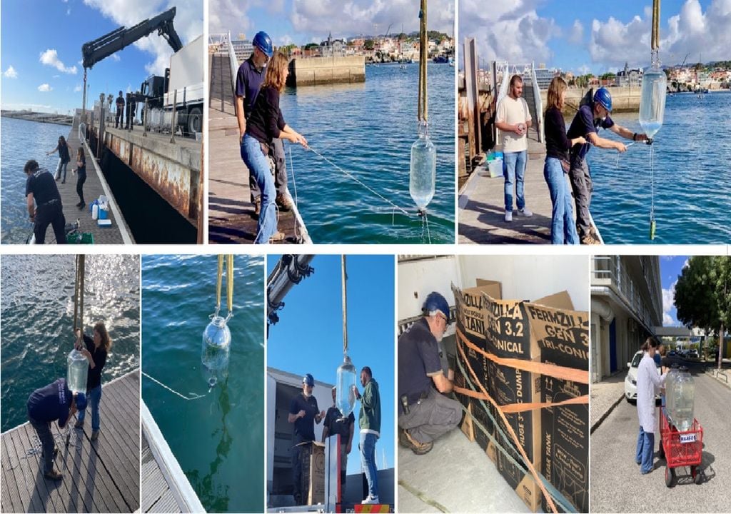 Imagens da recolha de amostras de água de mar da equipa MARE/ARNET Imagens da recolha de amostras de água de mar da equipa MARE/ARNET