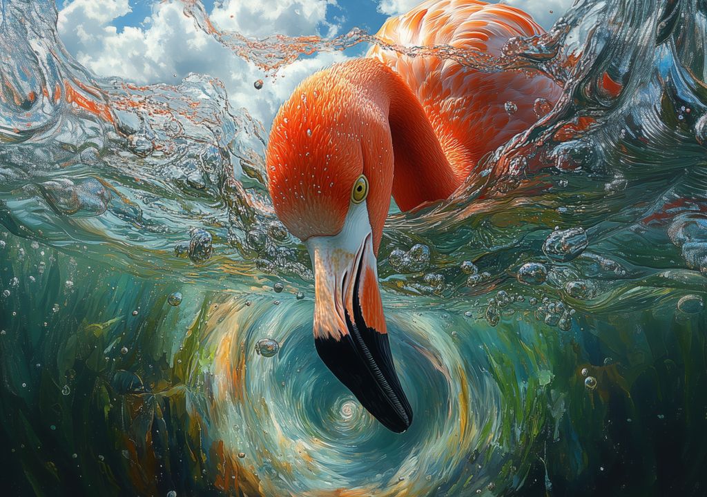 Flamingo cria tornado na água para capturar suas presas Flamingo cria tornado na água para capturar suas presas