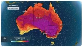 Ciertas zonas australianas sufren calores históricos