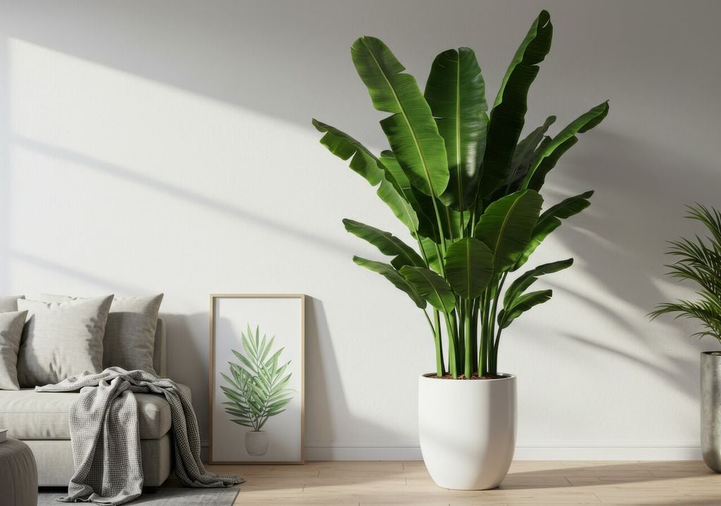 Sus hojas nuevas emergen enrolladas desde el centro; evita tocarlas hasta que se abran por completo para no dañar su crecimiento.