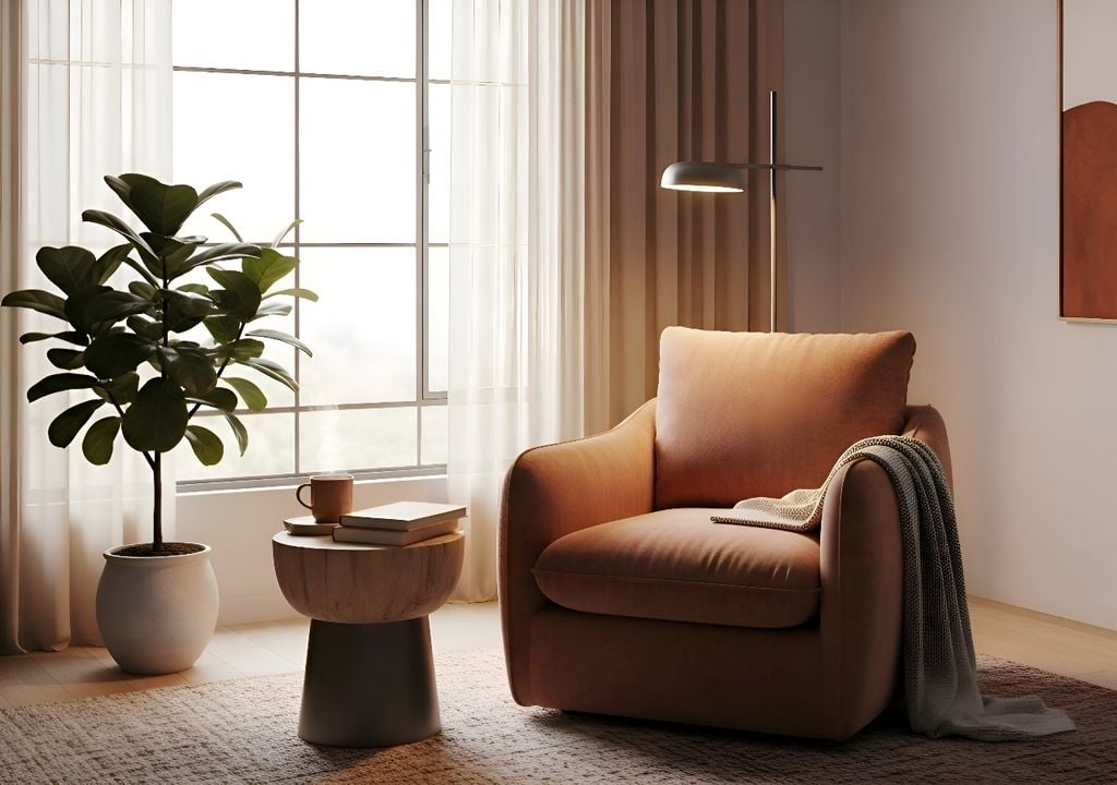 Sus hojas grandes, firmes y con forma de violín le dan presencia y elegancia a livings, halls y espacios de trabajo.