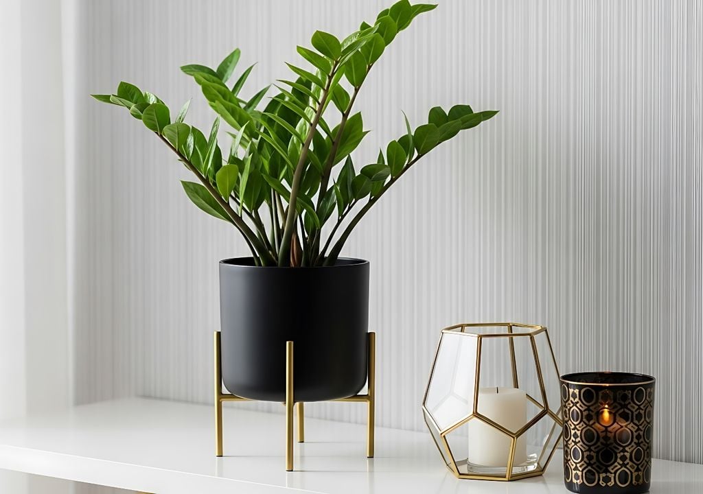 Resistente y muy tolerante a la falta de luz, la zamioculca es una de las plantas más fáciles de mantener en interiores.