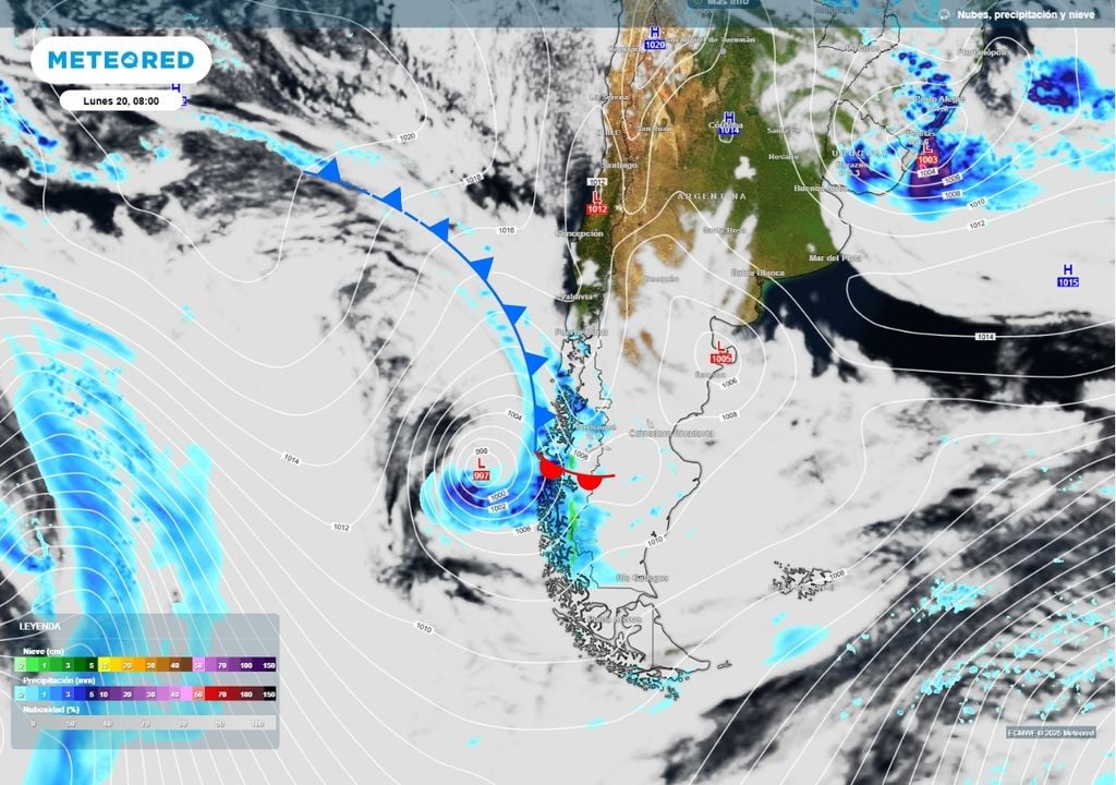 sistema frontal previsto