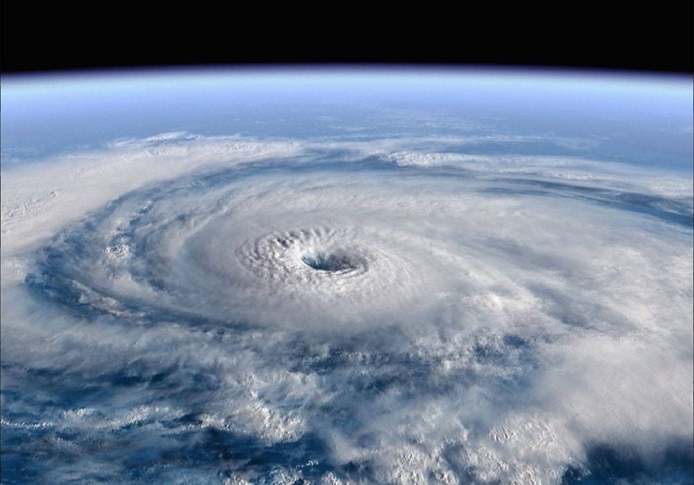 Huracán observado desde la Estación Espacial