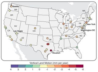 Un estudio revela que todas las ciudades más grandes de Estados Unidos se están hundiendo, alguna hasta 5 cm al año