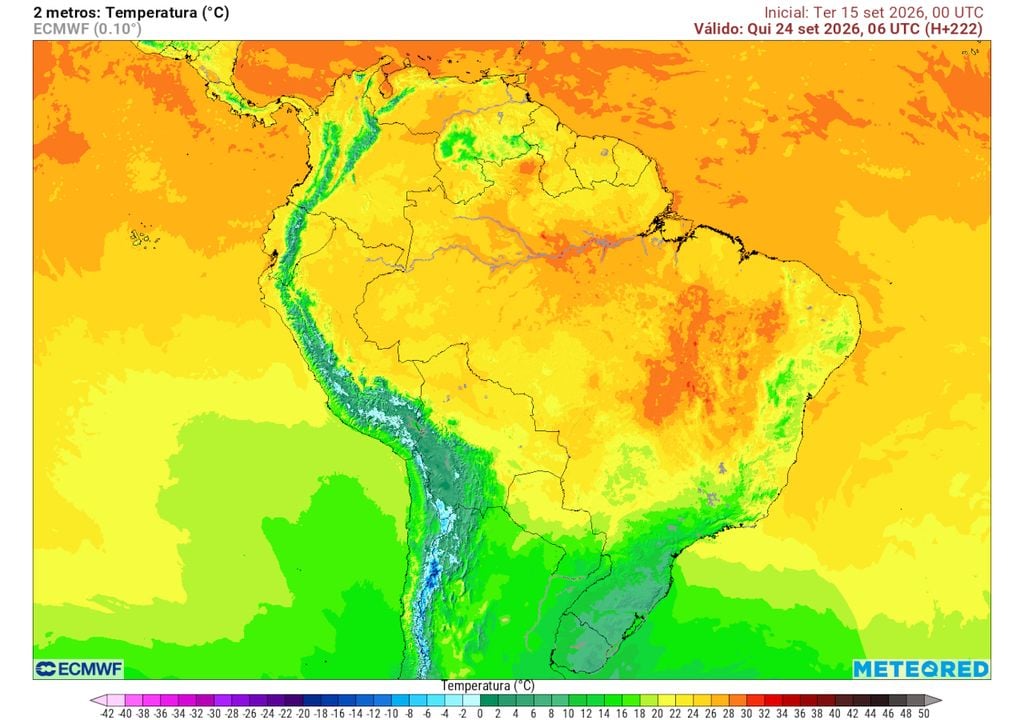 Previsão de temperaturas mínimas no dia 24 de Setembro. Previsão de temperaturas mínimas no dia 24 de Setembro mostra uma nova queda das temperaturas significativa entre o Sul e o Sudeste, resultado de uma terceira massa de ar frio.
