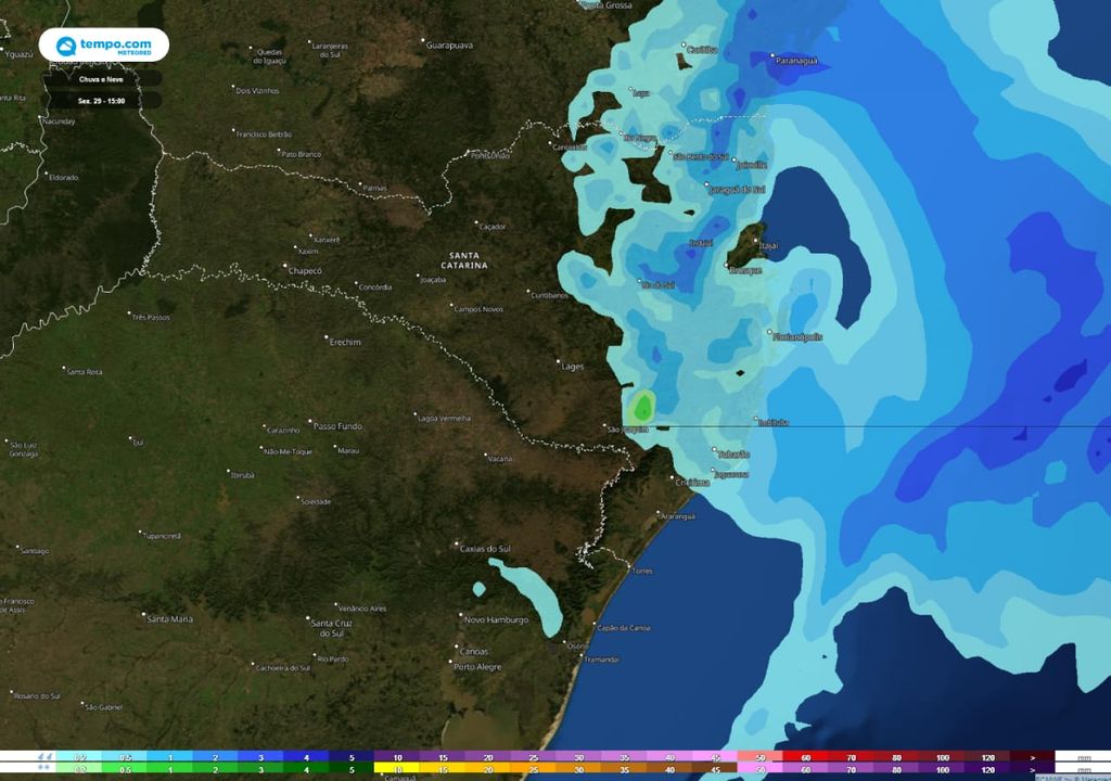 Tendência de neve em Santa Catarina