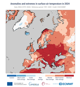 Informe del clima Europeo en 2024: el más cálido registrado y uno de los más húmedos de los últimos años con contrastes