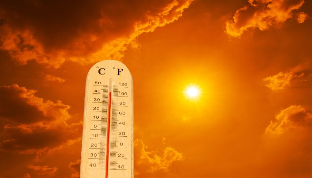 Calor O mês em que o verão começou foi muito quente e muito seco.