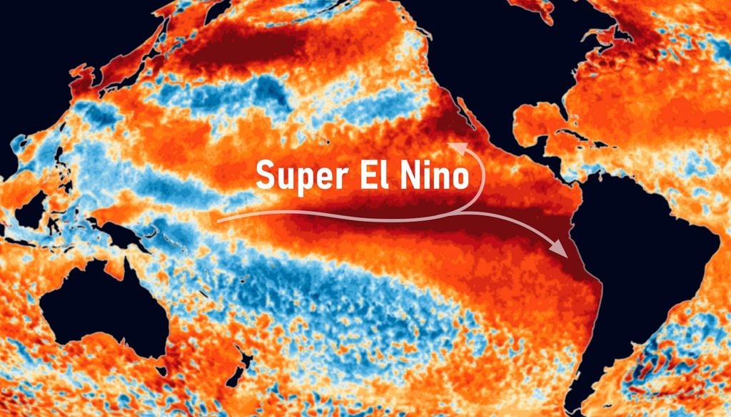 El Niño cambio climático Durante un episodio de El Niño, las aguas superficiales cálidas se extienden hacia el este sobre el Pacífico ecuatorial.