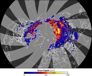 Cobertura nivosa en el hemisferio norte desde satélite